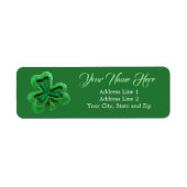 Green Glitter Shamrock Adres Etiket (Voorkant)