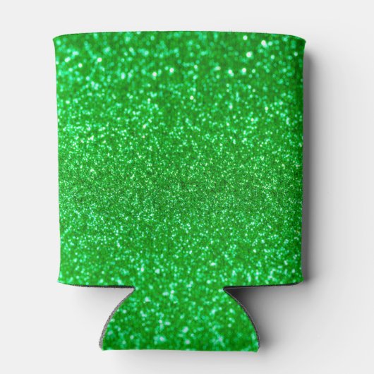 Green Glitter Shamrock Happy St Patrick's Day Blikjeskoeler (Achterkant)