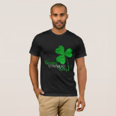 Green Glitter Shamrock Happy St Patrick's Day T-shirt (Voorkant volledig)