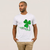 Green Glitter Shamrock Happy St Patrick's Day T-shirt (Voorkant volledig)