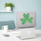 Green Glitter Shamrock Kiss-Cut Sticker (Laptop op bureau)