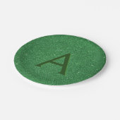 Green Glitter & Sparkle Monogram Iers Papieren Bordje (Gekanteld)