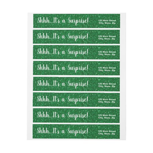GREEN Glitter SURPRISE Wrap de Etiketten van het A (Vel)