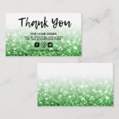 Green Glitter Trendy Salon Dank u Visitekaartje (Voorkant / Achterkant)