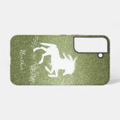 Green Glitter Unicorn Samsung Galaxy Hoesje (Achterkant horizontaal)