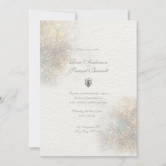 Green Glitter Waterverf Vormen bruiloft Kaart (Voorkant)