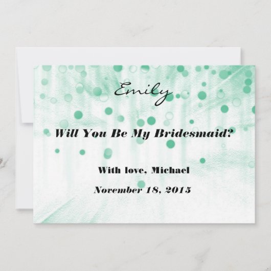 Green Glitter Zal je mijn Bridesmaid-uitnodiging z Kaart (Voorkant)