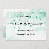 Green Glitter Zal je mijn Bridesmaid-uitnodiging z Kaart (Voorkant / Achterkant)
