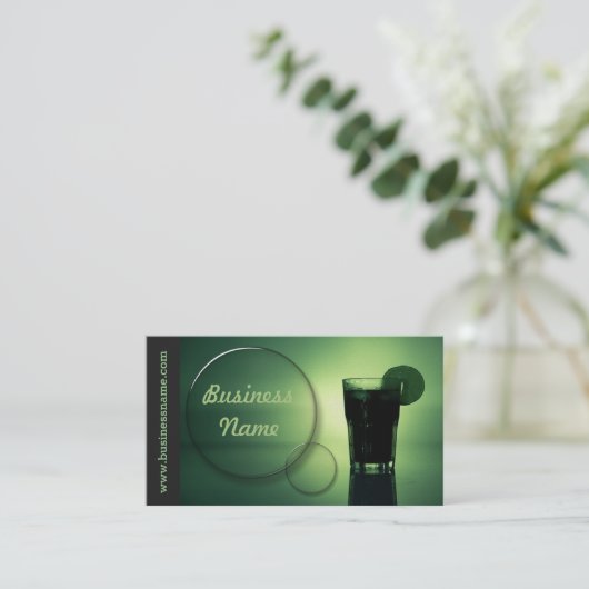 Green Glow Cocktail Bar Nightclub Visitekaartje (Staand voorkant)