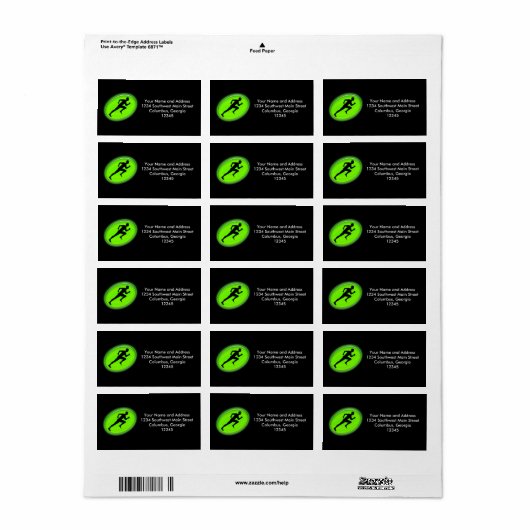 Green Glow Fitness Logo Etiket (Full Sheet)