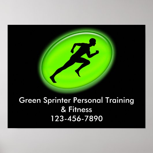 Green Glow Fitness Logo Poster (Voorkant)