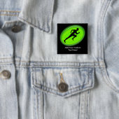 Green Glow Fitness Logo Vierkante Button 5,1 Cm (In situ)
