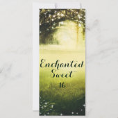 Green Glow Forest & Sparkle Lights Sweet 16 Ticket Kaart (Achterkant)