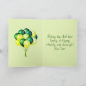 Green Glow HAPPY NEW YEAR persoonlijke Kaart (Binnen)