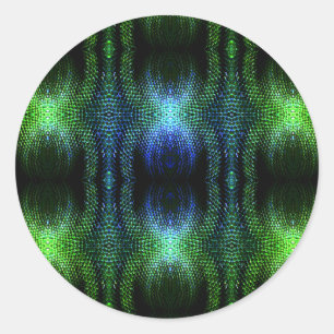 Green Glow Snake Skin Ronde Sticker