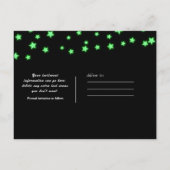 Green Glowing Stars Verjaardagsfeest Save the Date Aankondigingskaart (Achterkant)