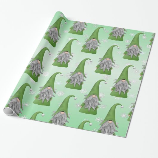 Green Gnome Cadeaupapier (Uitgerold)