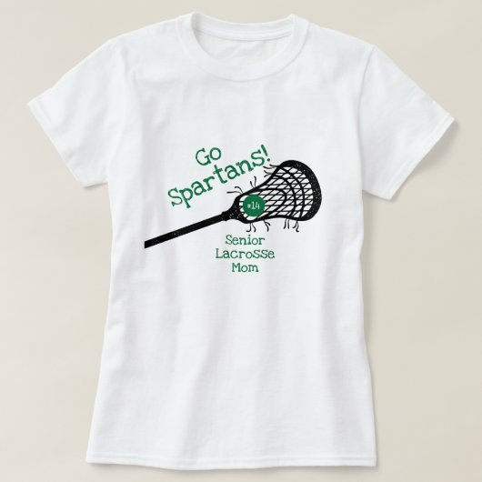 Green Go Team Lacrosse mama T-shirt (Design voorkant)