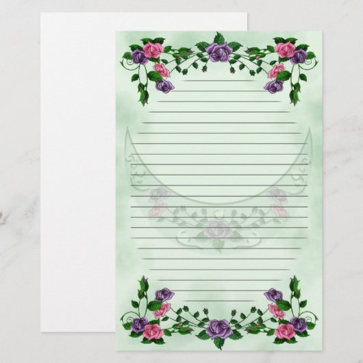 Green Goddess Upright Crescent Lined Briefpapier (Voorkant / Achterkant)