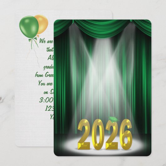 Green & Gold 2025 Afstuderen in de schijnwerpers Kaart (Voorkant / Achterkant)