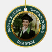 Green Gold 2 Photo Afstuderen Class of 2023 Keramisch Ornament (Achterkant)