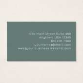Green Gold Abstract Leaves Monogram Business Cards Visitekaartje (Achterkant)