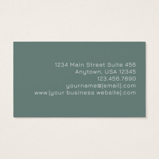 Green Gold Abstract Leaves Monogram Business Cards Visitekaartje (Achterkant)
