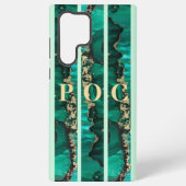 Green Gold Abstract Monogram Hoesje-Mate Samsung Galaxy Hoesje (Achterkant)