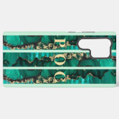 Green Gold Abstract Monogram Hoesje-Mate Samsung Galaxy Hoesje (Achterkant horizontaal)