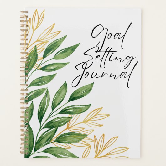 Green Gold Aesthetic Goal Setting Journal Planner (Voorkant)