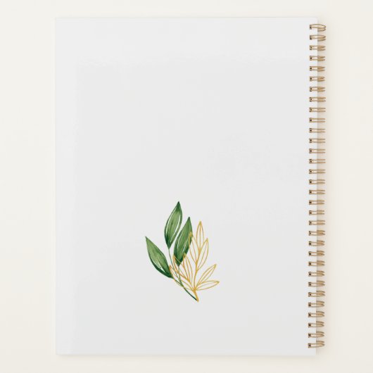 Green Gold Aesthetic Goal Setting Journal Planner (Achterkant)