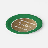 Green Gold Afstuderen College Trunk Party Papieren Bordje (Gekanteld)