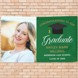 Green Gold Afstuderen Senior Photo Graduparty Spandoek