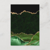 Green & Gold Agaat Wedding Honeymoon Fund Informatiekaartje (Achterkant)