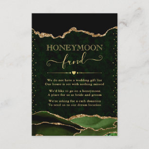Green & Gold Agaat Wedding Honeymoon Fund Informatiekaartje