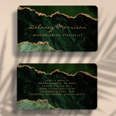 Green Gold Agate Microblading Rounded Visitekaartje