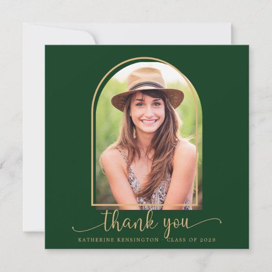 Green Gold Arch Foto Afstuderen Hartelijk dank (Voorkant)