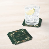 Green Gold Art Nouveau Enchanted Wedding Kartonnen Onderzetters (Insitu)