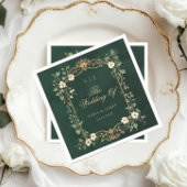 Green Gold Art Nouveau Enchanted Wedding Servet