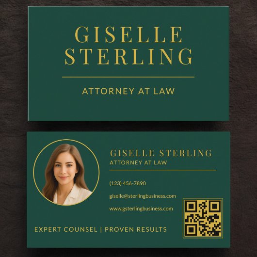 Green Gold Attorney at Law Photo QR Code Visitekaartje