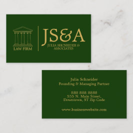 Green Gold Attorney Monogram Visitekaartje