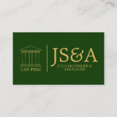 Green Gold Attorney Monogram Visitekaartje (Voorkant)