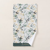 Green Gold Bamboe Patroon (Waterverf) Bad Handdoek (Handdoek)