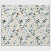 Green Gold Bamboe Patroon (Waterverf) Cadeaupapier (Vlak)