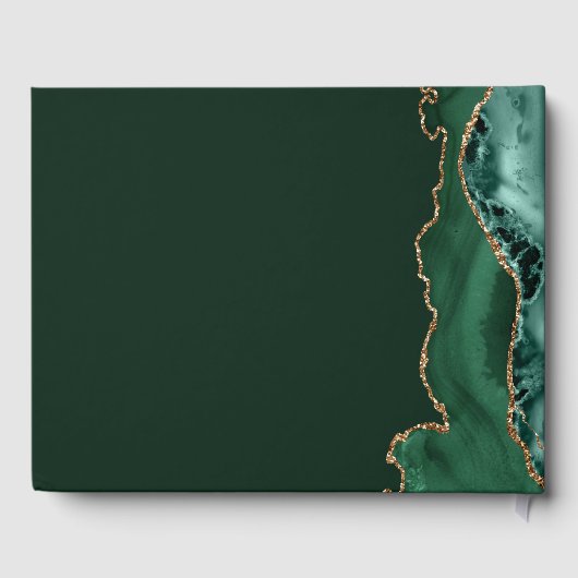 Green Gold Bar Mitswa Party Foto op maat Gastenboek (Achterkant)