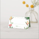 Green Gold Bat Mitzvah Tropical Floral Waterverf Plaatskaartje<br><div class="desc">Geen Bat Mitswa-feest is compleet zonder gepersonaliseerde plaatskaarten. Laat je favoriete Bat Mitswa trots zijn, verheug je en vier haar mijlpaal op haar perfect gecoördineerde feest. Stijlvolle, prachtige, kleurrijke, tropische waterverf paradijsbloemenvogel, nepgouden davidster en glitter stippen, samen met het lentegroene moderne sans serif-type, bedekken een witte achtergrond. Extra waterverf palmbladeren,...</div>