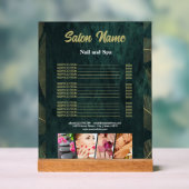 Green Gold Beauty Nail Salon prijslijst menu Acryl Bord (Neutraal)