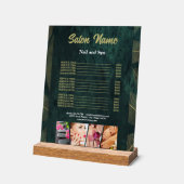 Green Gold Beauty Nail Salon prijslijst menu Acryl Bord (Hoek)