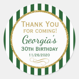 Green Gold Birthday - Bedankt voor je voordelige t Ronde Sticker