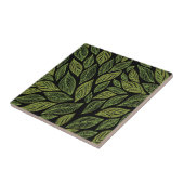 Green Gold Black Leaf Patroon Tegeltje (Zijkant)
